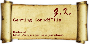 Gehring Kornélia névjegykártya